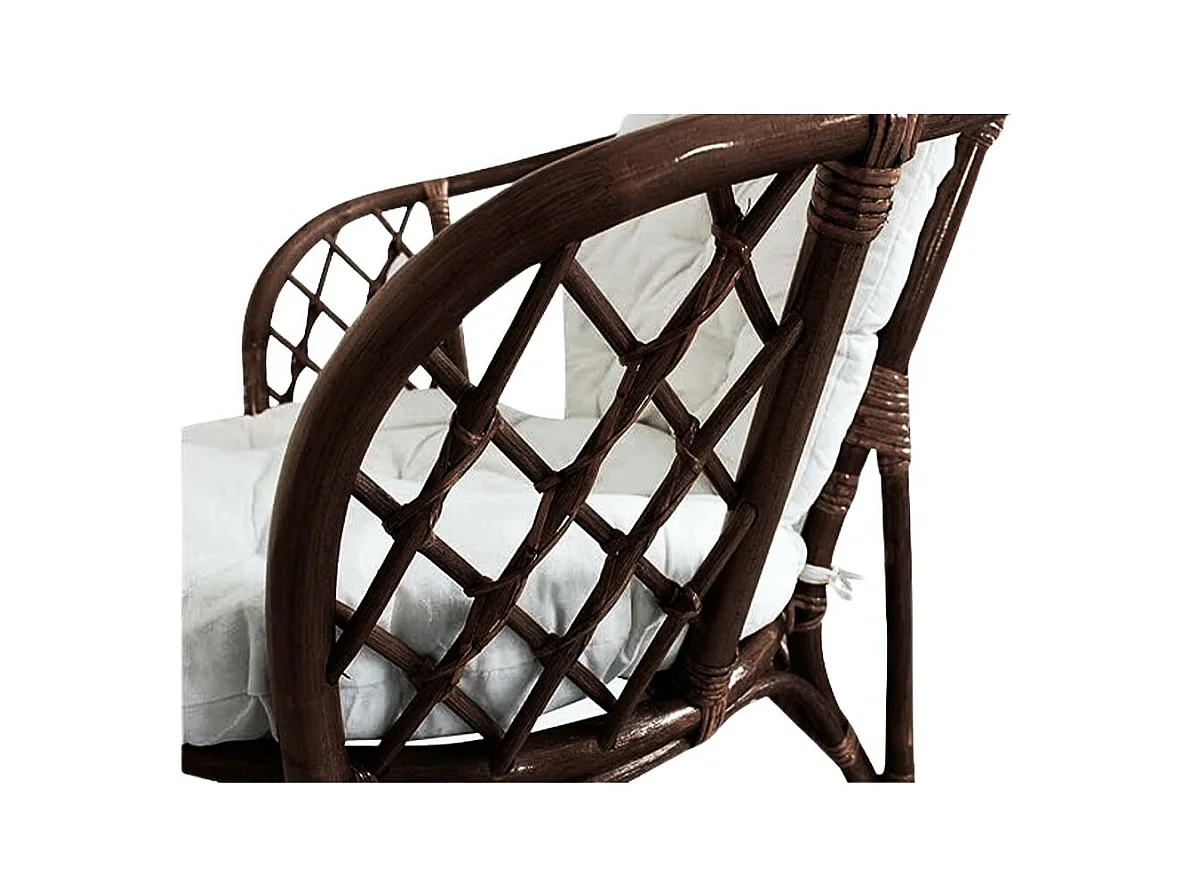 Salon de jardin en bambou marron Bahama avec coussins gratuits