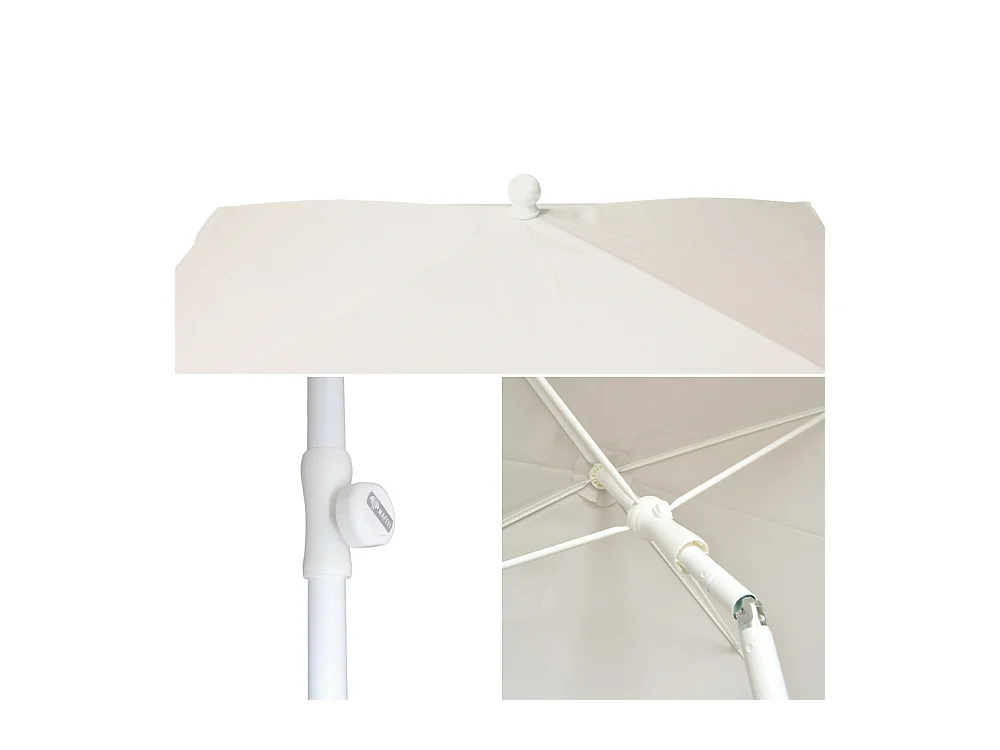 Ombrellone Maffei Art.113R ecru 185 x 125 x h 230 cm telaio in acciaio bianco