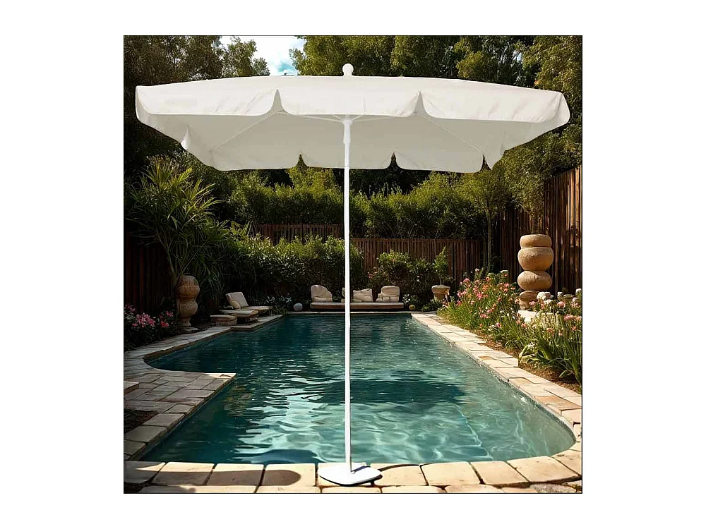 Ombrellone Maffei Art.113R ecru 185 x 125 x h 230 cm telaio in acciaio bianco