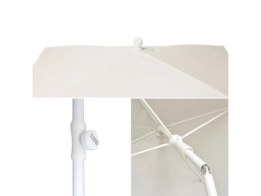 Ombrellone Maffei Art.113R ecru 185 x 125 x h 230 cm telaio in acciaio bianco