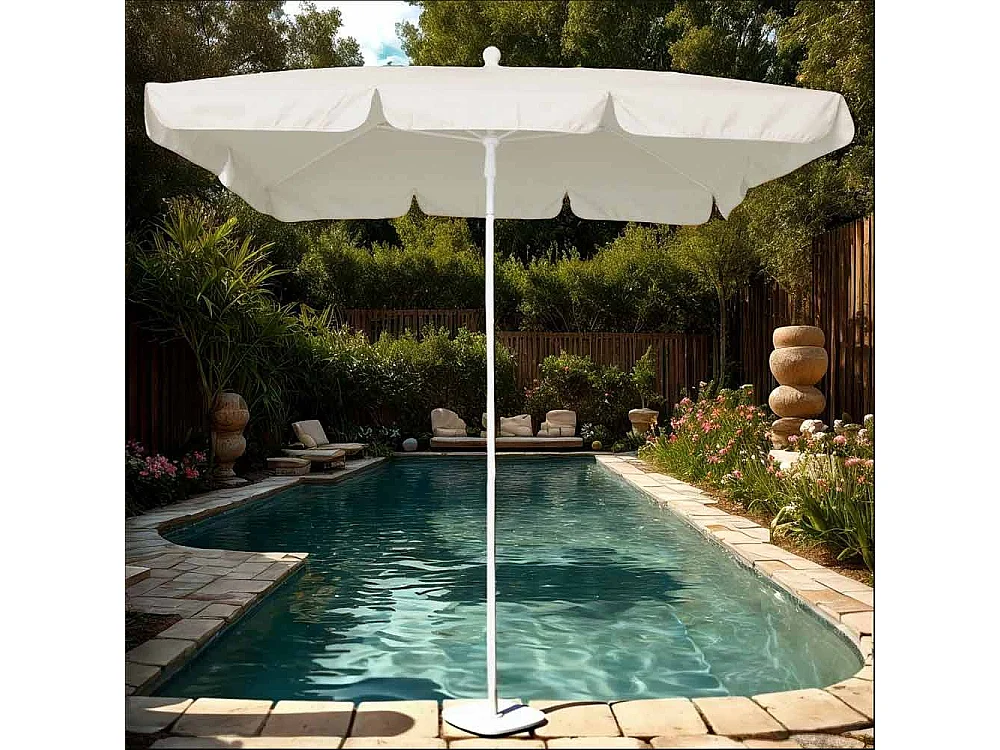 Ombrellone Maffei Art.113R ecru 185 x 125 x h 230 cm telaio in acciaio bianco