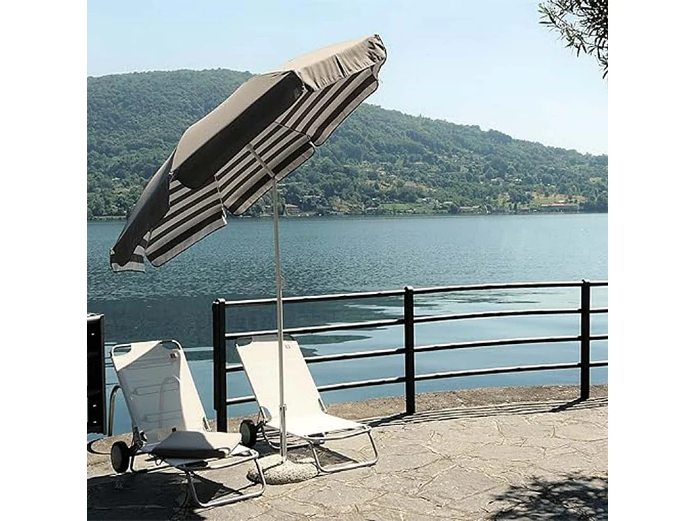 Ombrellone tondo Maffei art. 181 Venezia fantasia a righe colore grigio scuro