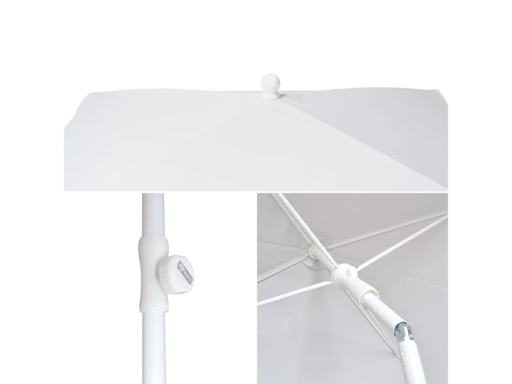 Ombrellone Maffei Art.113R grigio chiaro 185 x 125 x h 230 cm telaio in acciaio