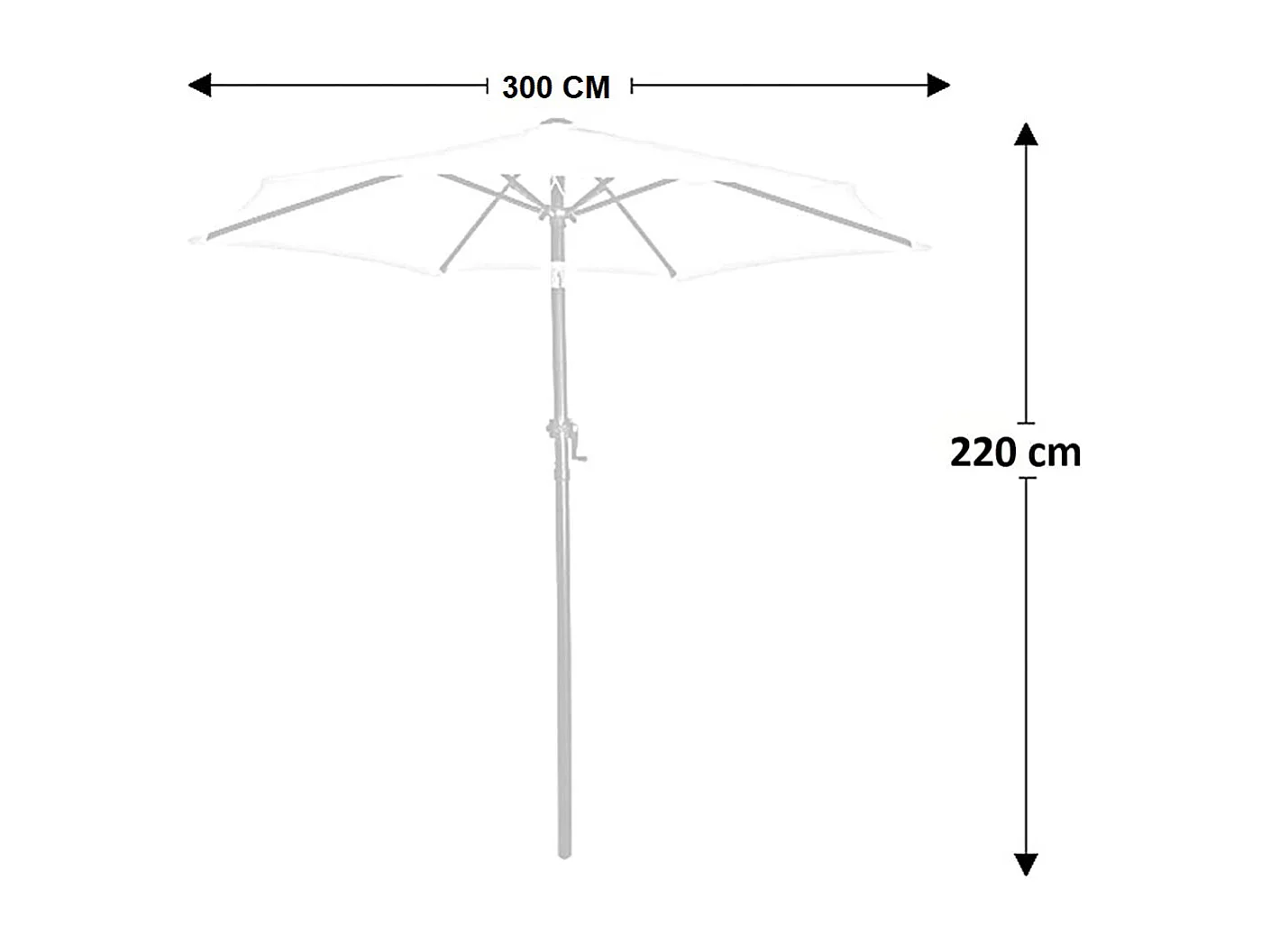 Ombrellone da giardino bianco palo centrale diametro m 3 esagonale
