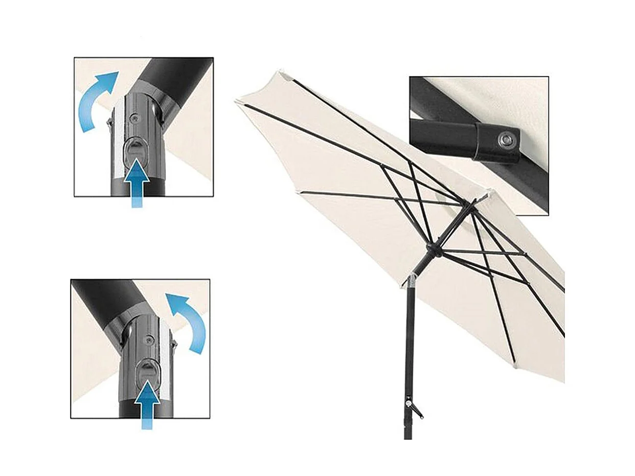 Ombrellone da giardino bianco palo centrale diametro m 3 esagonale