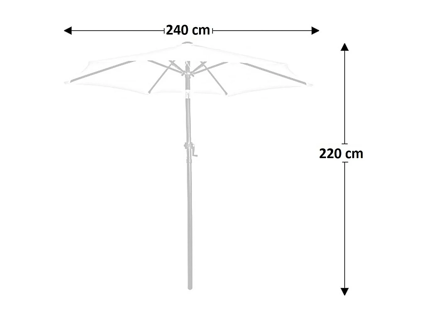 Ombrellone da giardino grigio palo centrale diametro m 2,40 esagonale