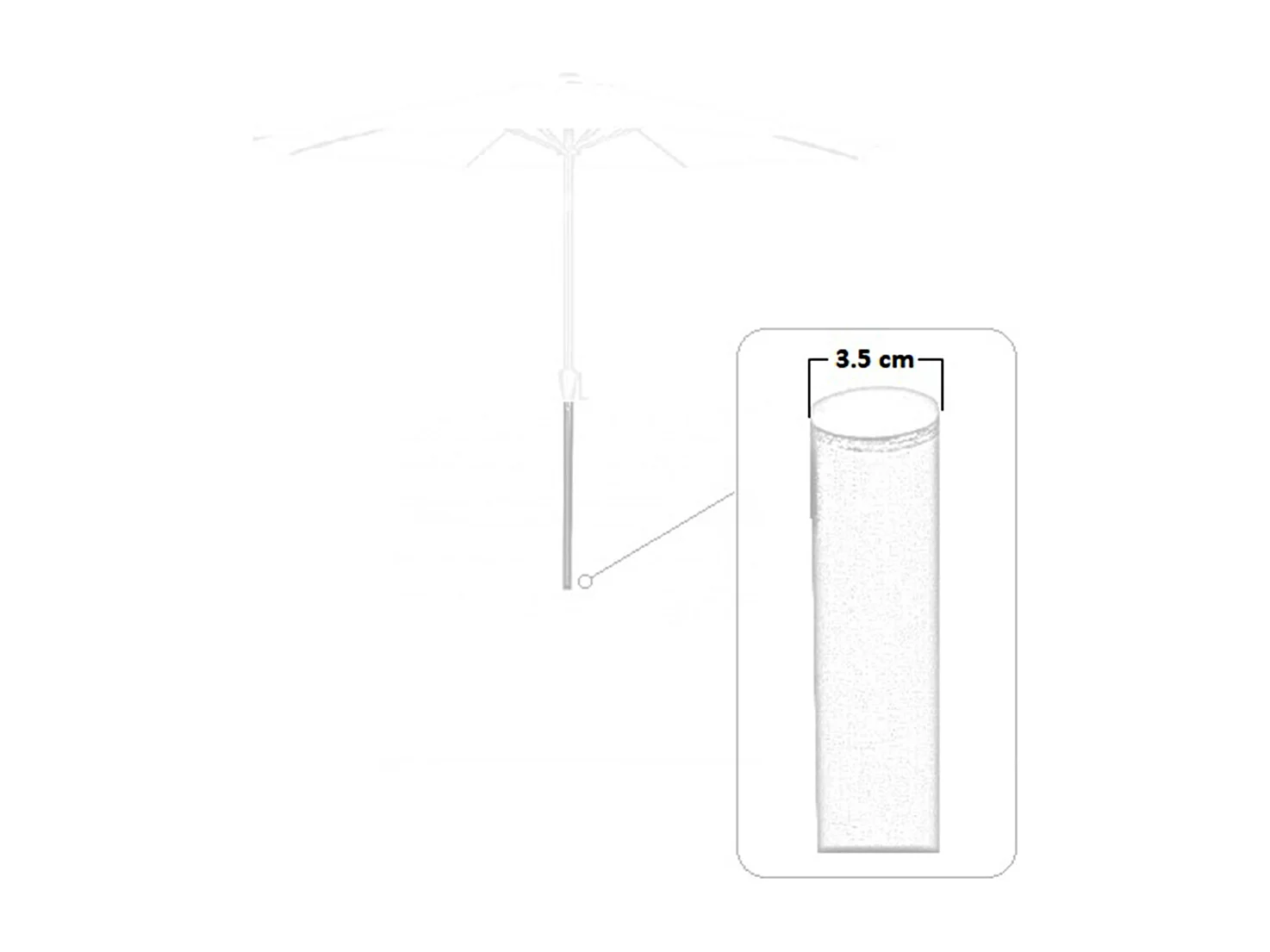 Ombrellone da giardino grigio palo centrale diametro m 2,40 esagonale