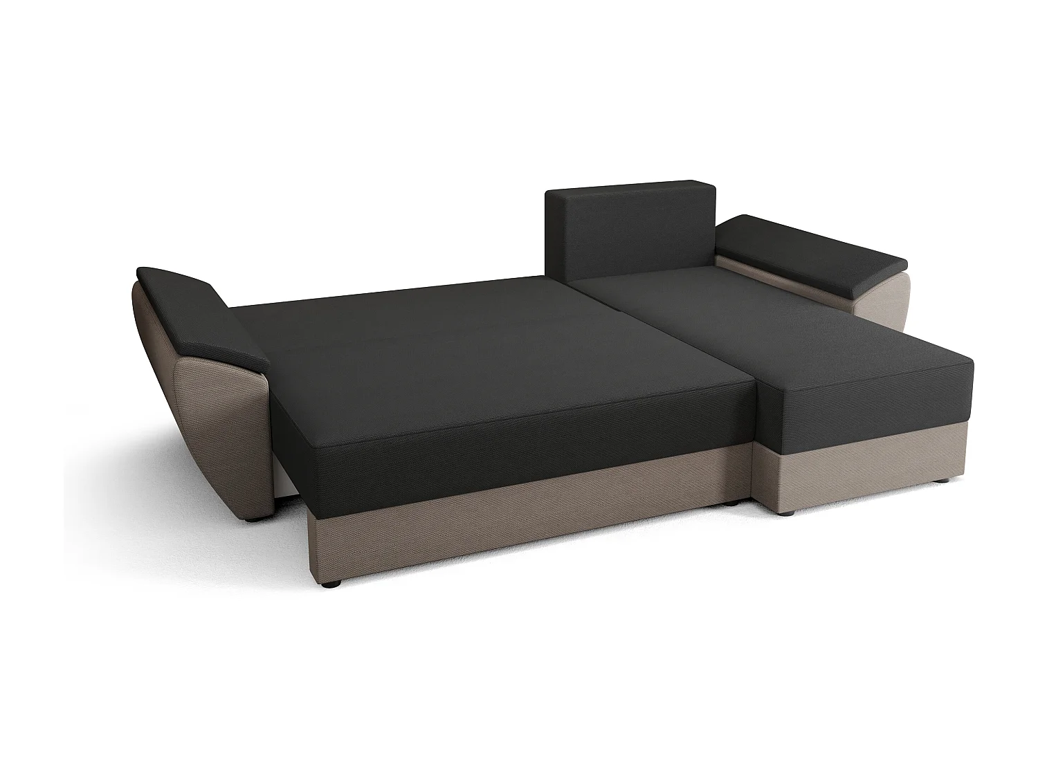 BEDANTE Ecksofa L REBI L2 Rainbow 27/83 Rechts mit Schlaffunktion, Grau/Beige, L-Form, Sofa mit Stauraum, Bettkasten, Wohnzimmersofa, Couch, Sofa, Bettsofa