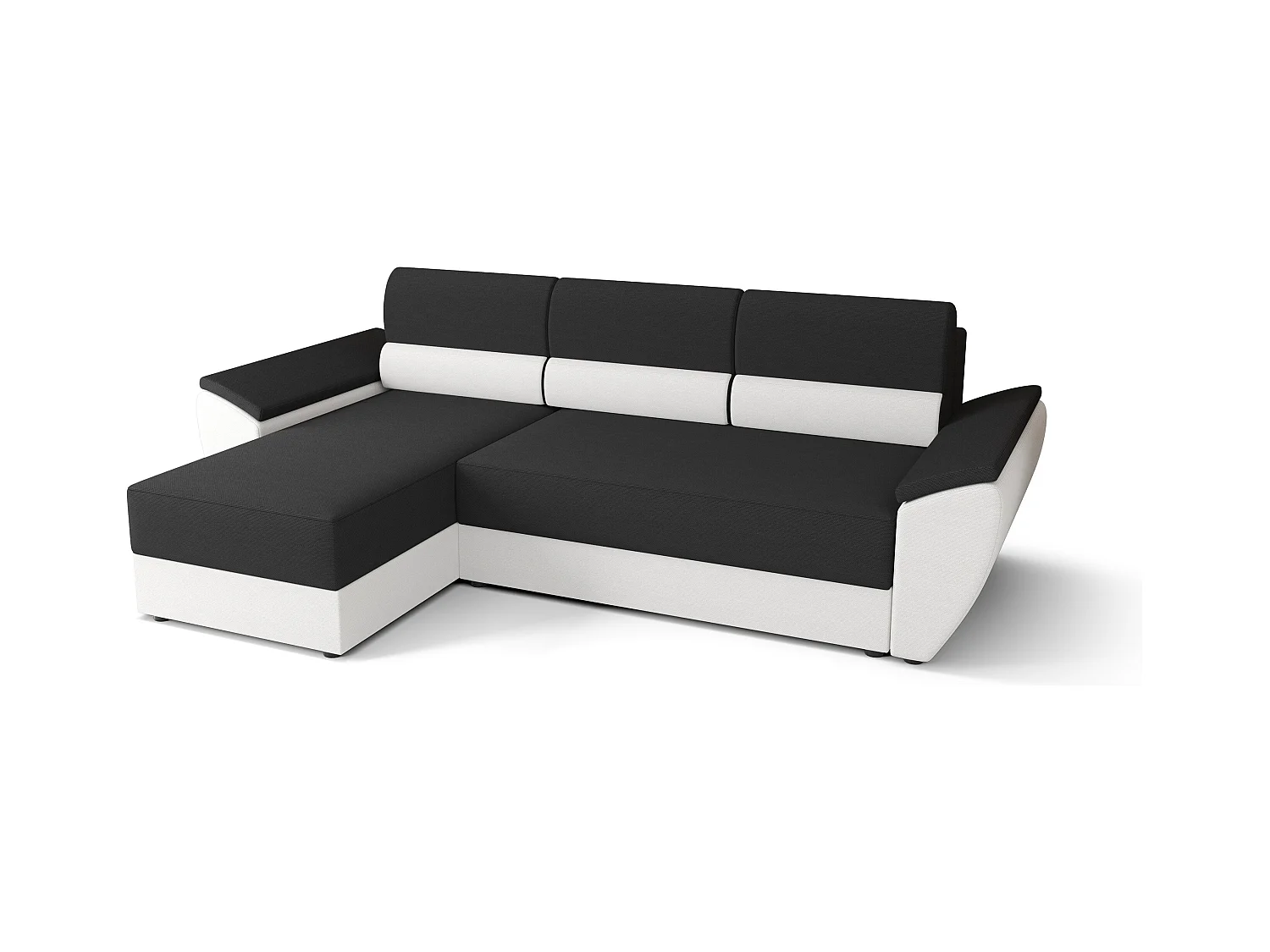 BEDANTE Ecksofa L REBI L2 Rainbow 27/31 Links mit Schlaffunktion, Grau/Weiß, L-Form, Sofa mit Stauraum, Bettkasten, Wohnzimmersofa, Couch, Sofa, Bettsofa