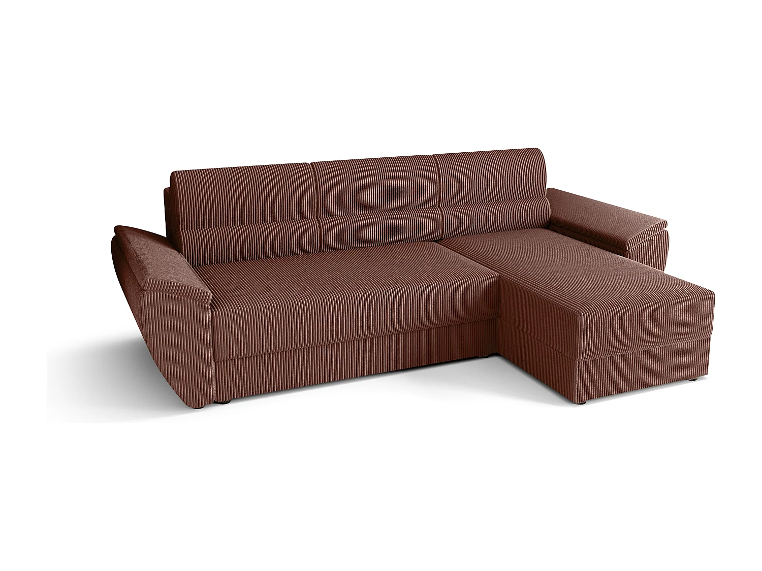 BEDANTE Hoekbank L REBI L2 Poso 29 Rechts met slaapfunctie, koraal, L-vorm, bank met opbergruimte, bedlade, woonkamerbank, bankstel, sofa, slaapbank