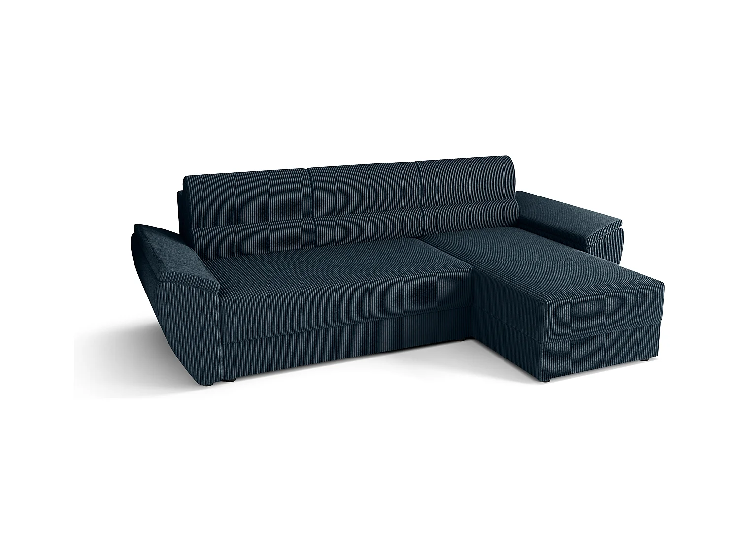 BEDANTE Ecksofa L REBI L2 Poso 05 Rechts mit Schlaffunktion, Dunkelblau, L-Form, Sofa mit Stauraum, Bettkasten, Wohnzimmersofa, Couch, Sofa, Bettsofa