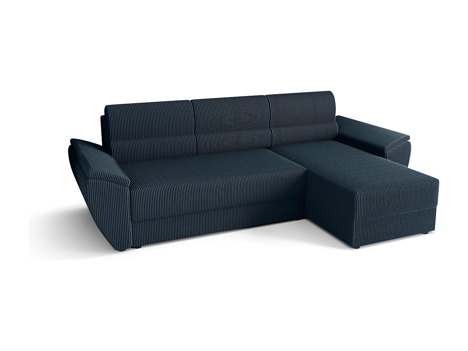 BEDANTE Ecksofa L REBI L2 Poso 05 Rechts mit Schlaffunktion, Dunkelblau, L-Form, Sofa mit Stauraum, Bettkasten, Wohnzimmersofa, Couch, Sofa, Bettsofa