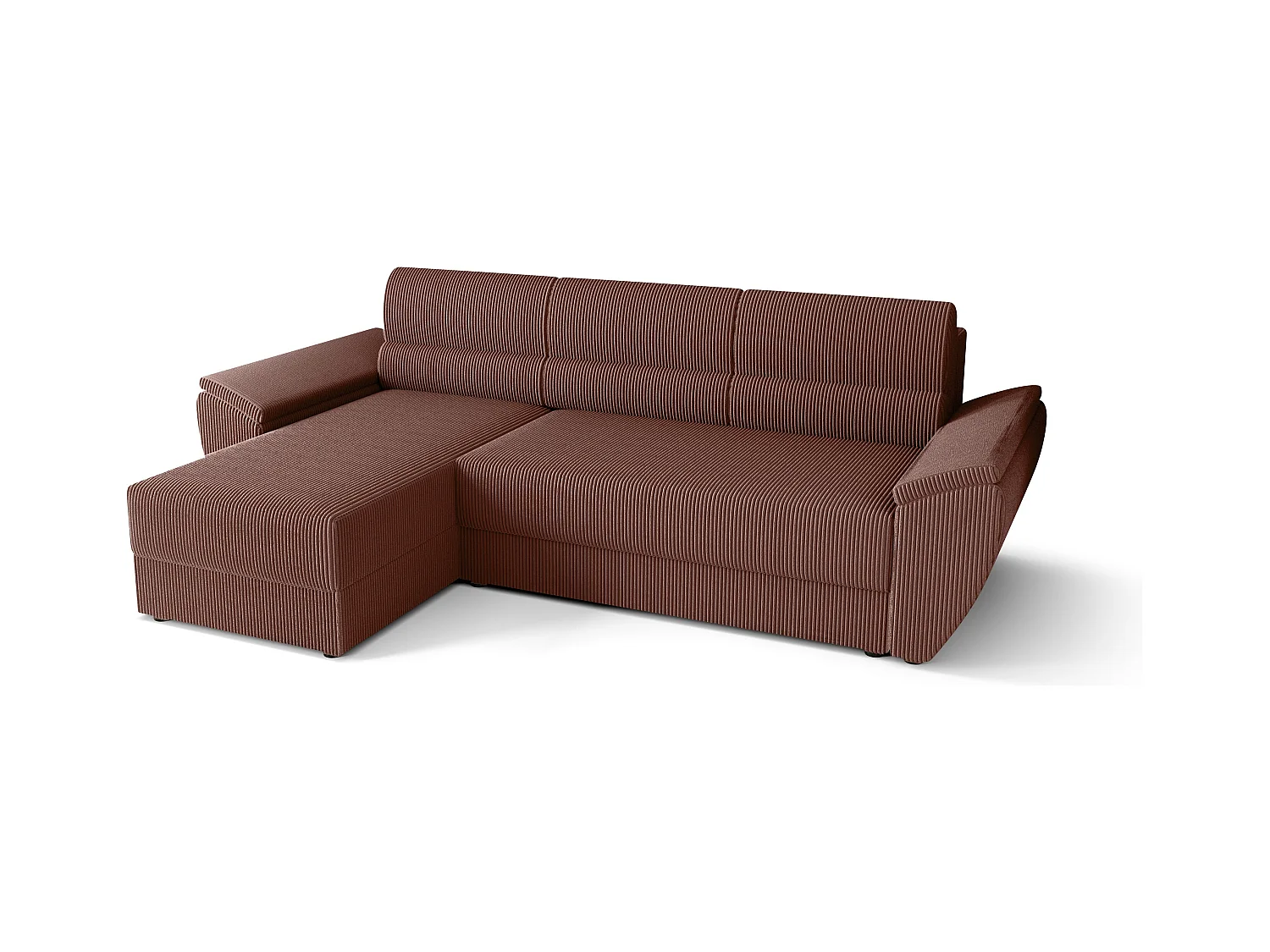 BEDANTE Ecksofa L REBI L2 Poso 29 Links mit Schlaffunktion, Koralle, L-Form, Sofa mit Stauraum, Bettkasten, Wohnzimmersofa, Couch, Sofa, Bettsofa