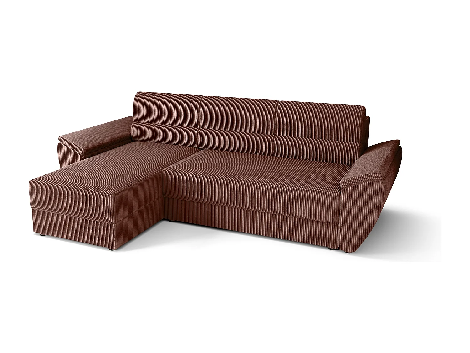 BEDANTE Hoekbank L REBI L2 Poso 29 Links met slaapfunctie, koraal, L-vorm, bank met opbergruimte, bedlade, woonkamerbank, bankstel, sofa, slaapbank