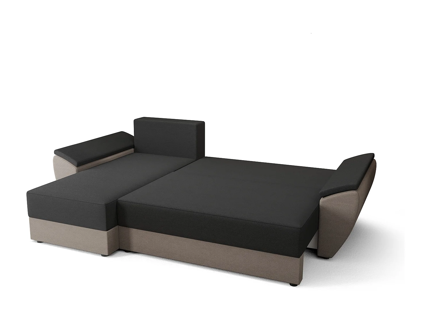 BEDANTE Ecksofa L REBI L2 Rainbow 27/83 Links mit Schlaffunktion, Grau/Beige, L-Form, Sofa mit Stauraum, Bettkasten, Wohnzimmersofa, Couch, Sofa, Bettsofa
