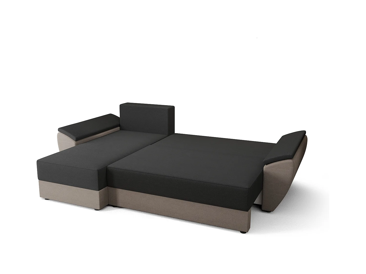BEDANTE canapé d’angle en L REBI L2 Poso 14 gauche avec fonction couchage, vert, forme en L