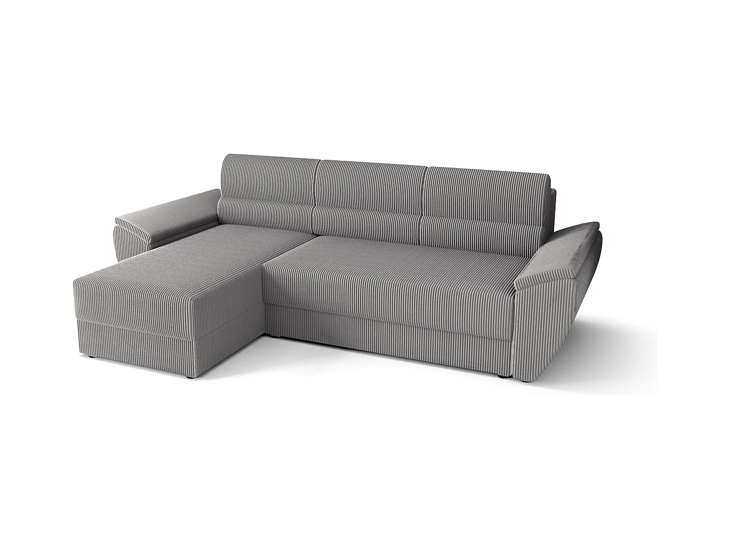 BEDANTE Ecksofa L REBI L2 Poso 110 Links mit Schlaffunktion, Hellgrau, L-Form, Sofa mit Stauraum, Bettkasten, Wohnzimmersofa, Couch, Sofa, Bettsofa