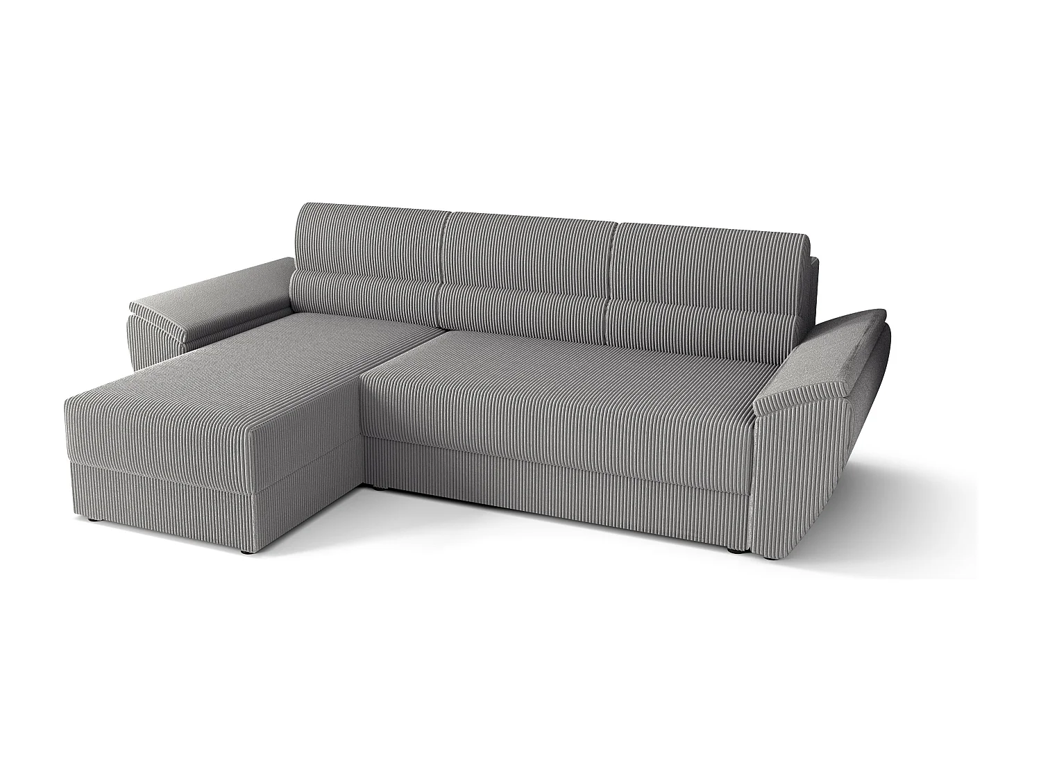 BEDANTE Ecksofa L REBI L2 Poso 110 Links mit Schlaffunktion, Hellgrau, L-Form, Sofa mit Stauraum, Bettkasten, Wohnzimmersofa, Couch, Sofa, Bettsofa
