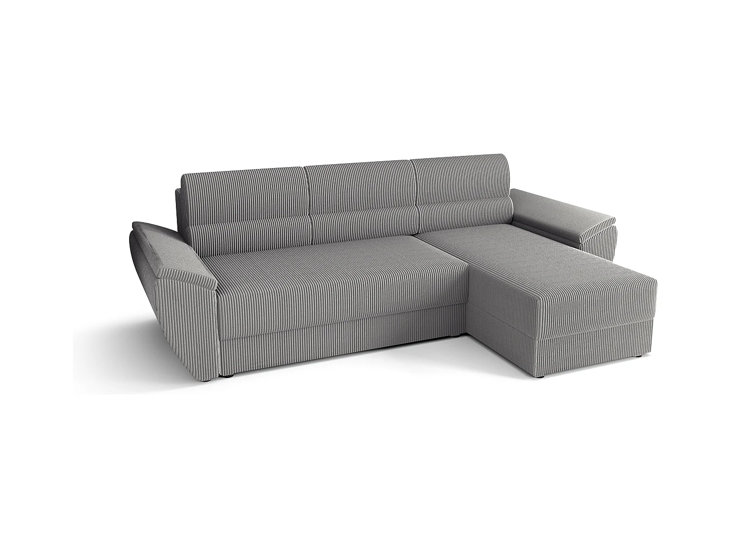 BEDANTE Hoekbank L REBI L2 Poso 110 Rechts met slaapfunctie, lichtgrijs, L-vorm, bank met opbergruimte, bedlade, woonkamerbank, bankstel, sofa, slaapbank