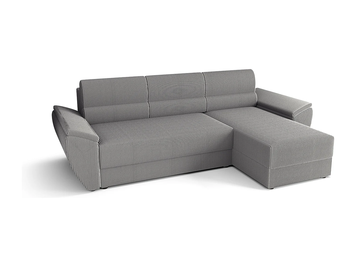 BEDANTE Ecksofa L REBI L2 Poso 110 Rechts mit Schlaffunktion, Hellgrau, L-Form, Sofa mit Stauraum, Bettkasten, Wohnzimmersofa, Couch, Sofa, Bettsofa