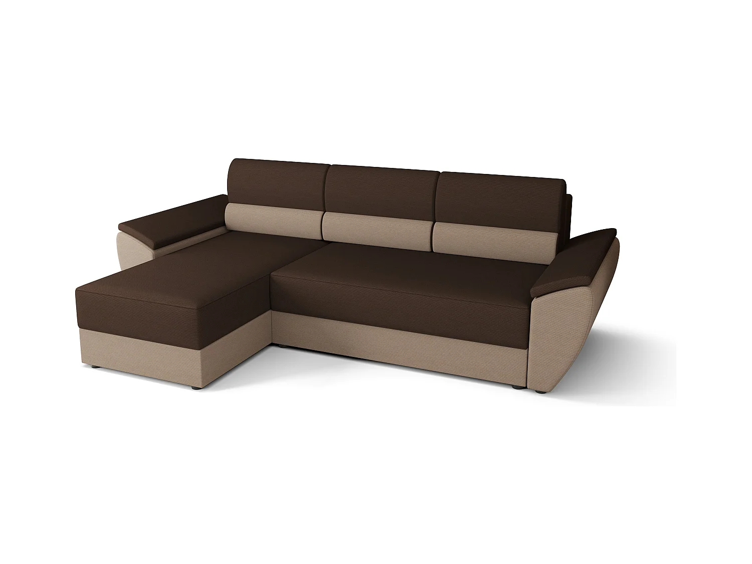BEDANTE Ecksofa L REBI L2 Rainbow 20/05 Links mit Schlaffunktion, Braun/Beige, L-Form, Sofa mit Stauraum, Bettkasten, Wohnzimmersofa, Couch, Sofa, Bettsofa