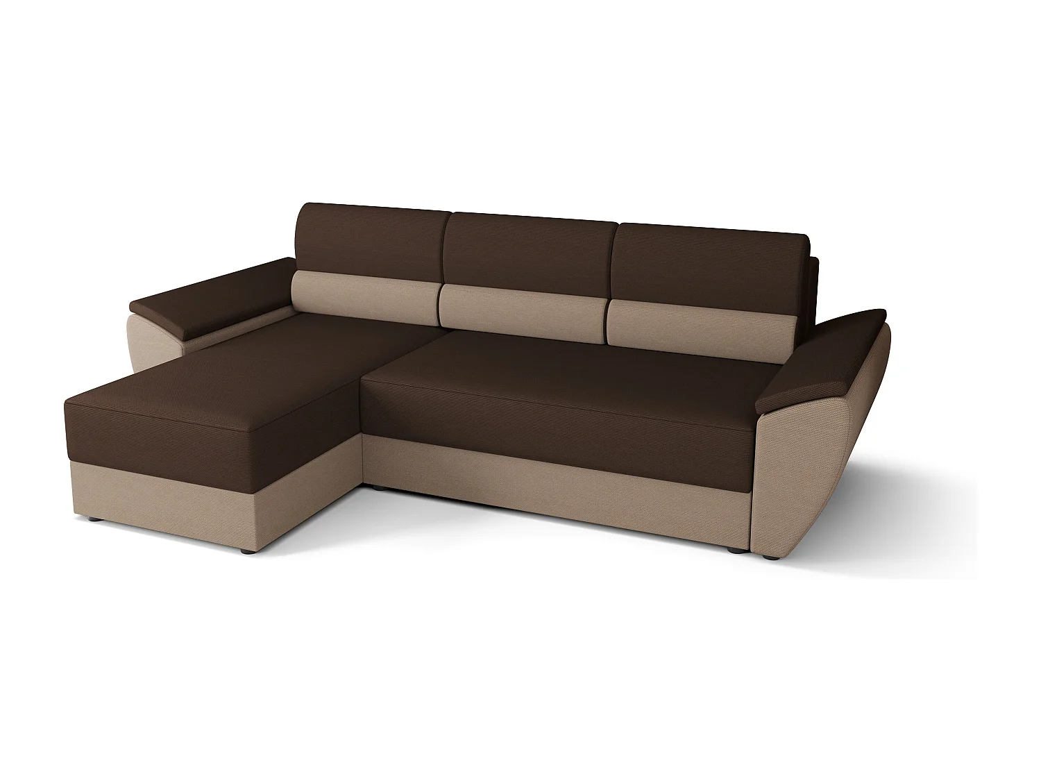 BEDANTE Ecksofa L REBI L2 Rainbow 20/05 Links mit Schlaffunktion, Braun/Beige, L-Form, Sofa mit Stauraum, Bettkasten, Wohnzimmersofa, Couch, Sofa, Bettsofa
