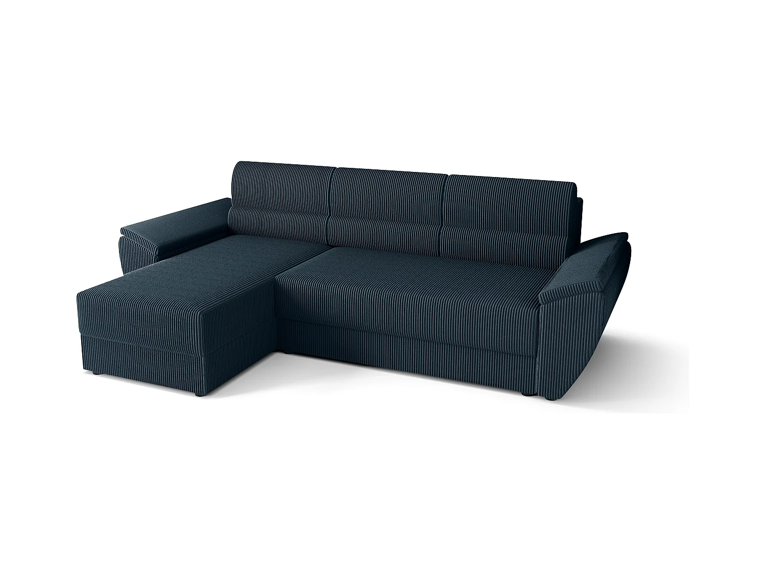 BEDANTE Ecksofa L REBI L2 Poso 05 Links mit Schlaffunktion, Dunkelblau, L-Form, Sofa mit Stauraum, Bettkasten, Wohnzimmersofa, Couch, Sofa, Bettsofa