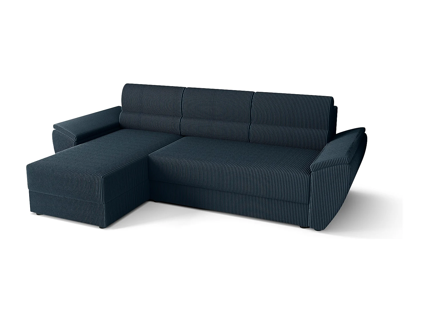 BEDANTE Ecksofa L REBI L2 Poso 05 Links mit Schlaffunktion, Dunkelblau, L-Form, Sofa mit Stauraum, Bettkasten, Wohnzimmersofa, Couch, Sofa, Bettsofa