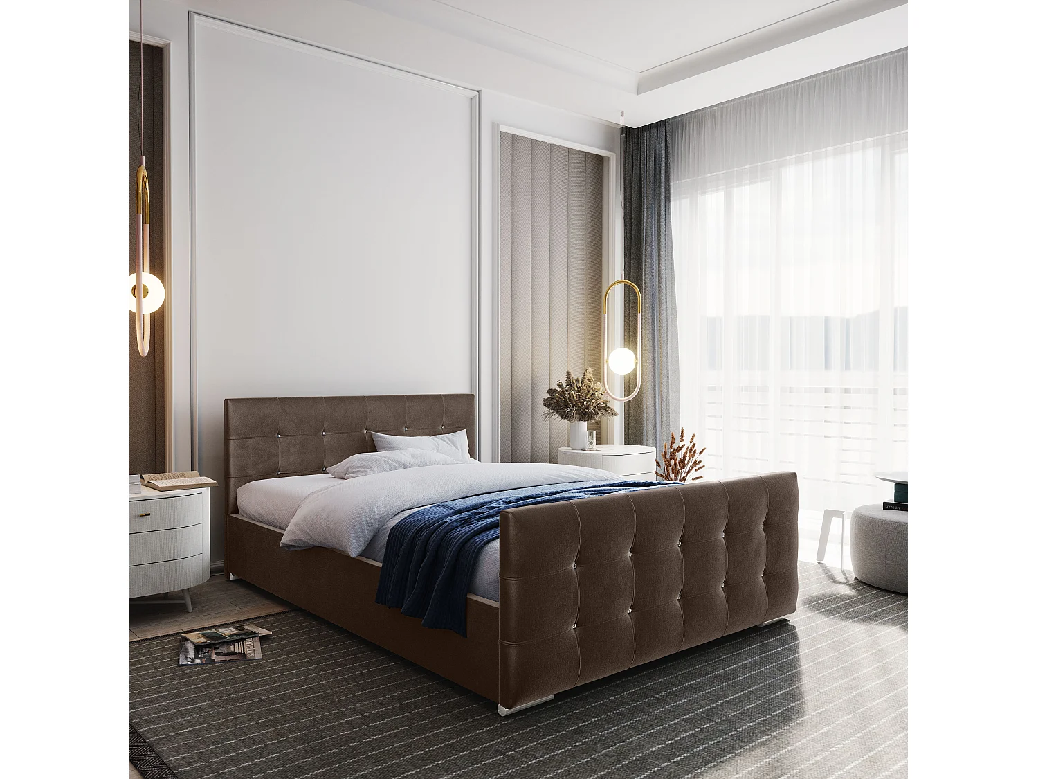 Bedante Polsterbett DAST 140x200cm, Bettkasten, Doppelbett, Bett, Bettkasten, Schlafzimmer, Stauraum, Polsterbett, Kontinentalbett, , Boxspringbett, Chrome