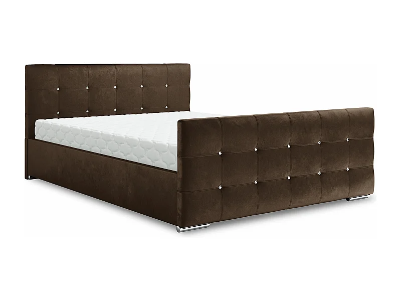 Bedante Polsterbett DAST 140x200cm, Bettkasten, Doppelbett, Bett, Bettkasten, Schlafzimmer, Stauraum, Polsterbett, Kontinentalbett, , Boxspringbett, Chrome