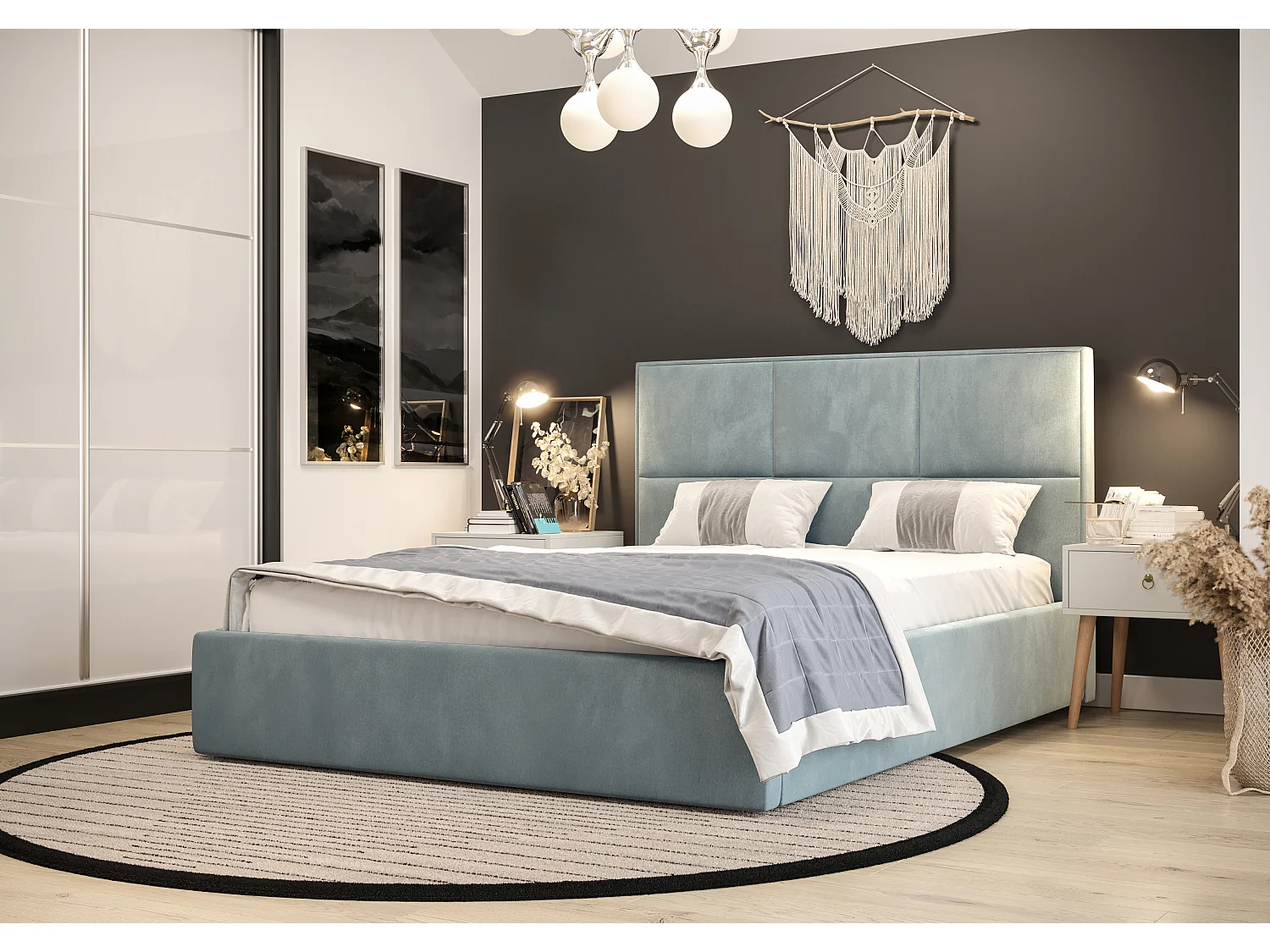 Bedante Polsterbett ELGA 120x200cm, Bettkasten, Einzellbett, Hotelbett, Matratze, Bettkasten, Schlafzimmer, Stauraum, Kontinentalbett, Boxspringbett