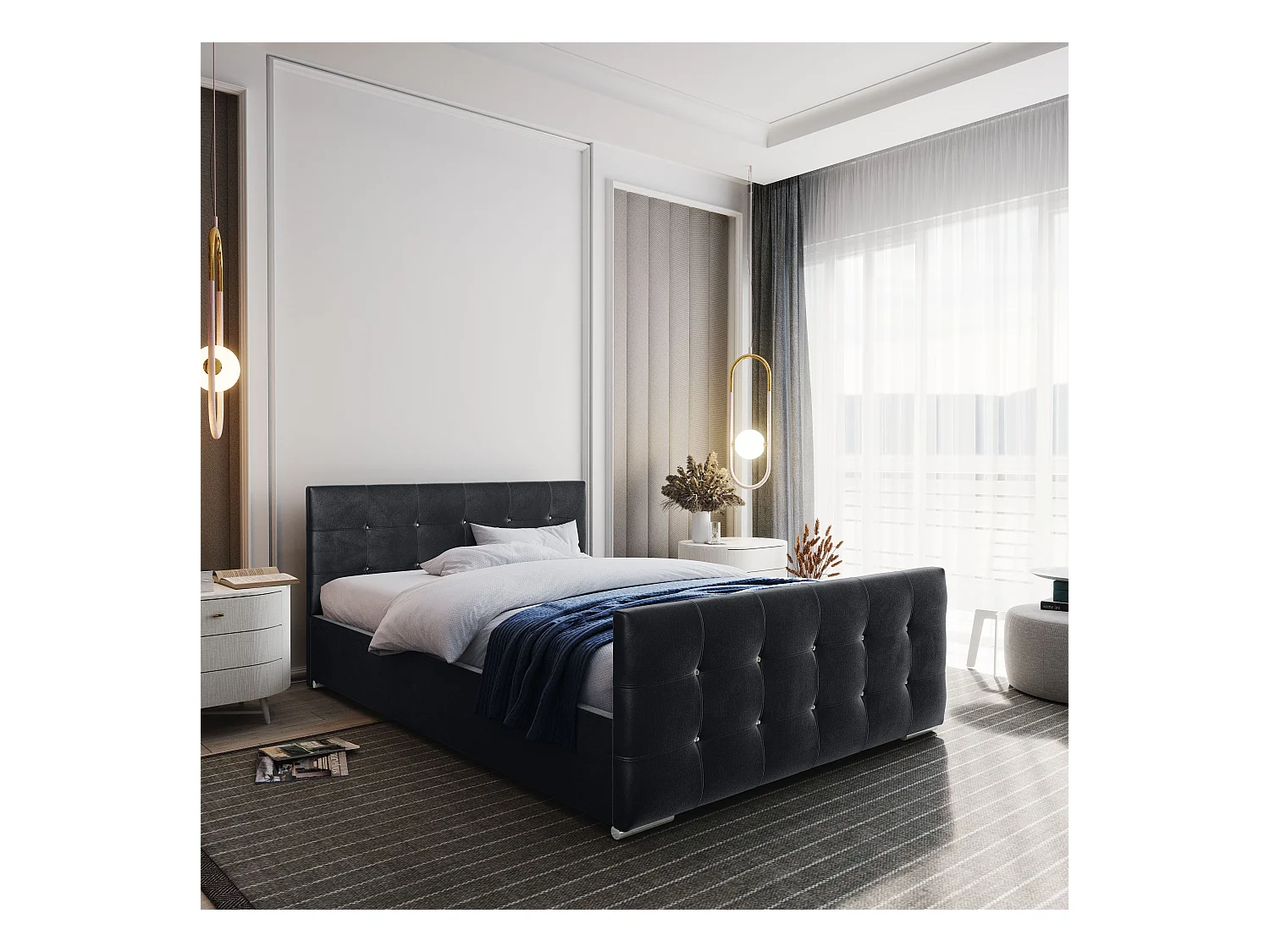 Bedante Polsterbett DAST 180x200cm, Bettkasten, Doppelbett, Bett, Bettkasten, Schlafzimmer, Stauraum, Polsterbett, Kontinentalbett, , Boxspringbett, Chrome