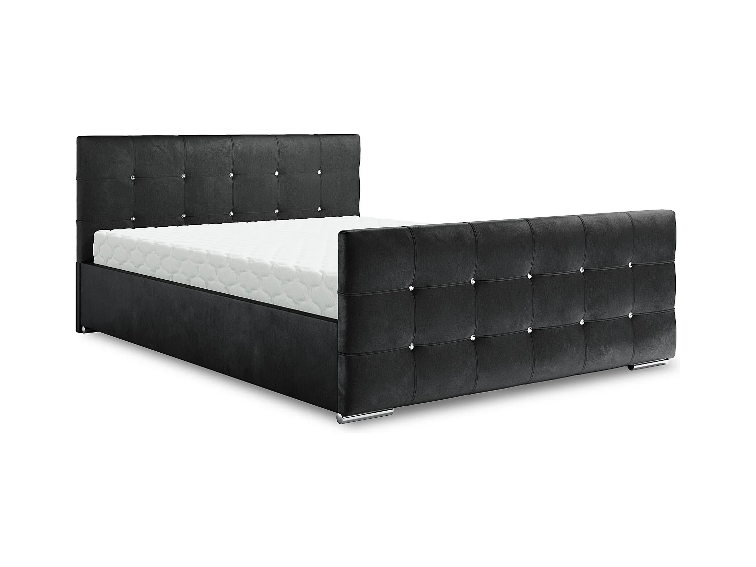 Bedante Polsterbett DAST 180x200cm, Bettkasten, Doppelbett, Bett, Bettkasten, Schlafzimmer, Stauraum, Polsterbett, Kontinentalbett, , Boxspringbett, Chrome
