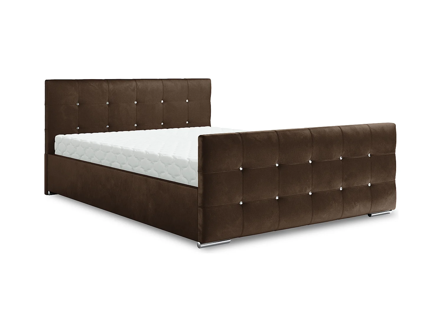 Bedante Polsterbett DAST 90x200cm, Bettkasten, Einzellbett, Bett, Bettkasten, Schlafzimmer, Stauraum, Kontinentalbett, Boxspringbett, Chrome