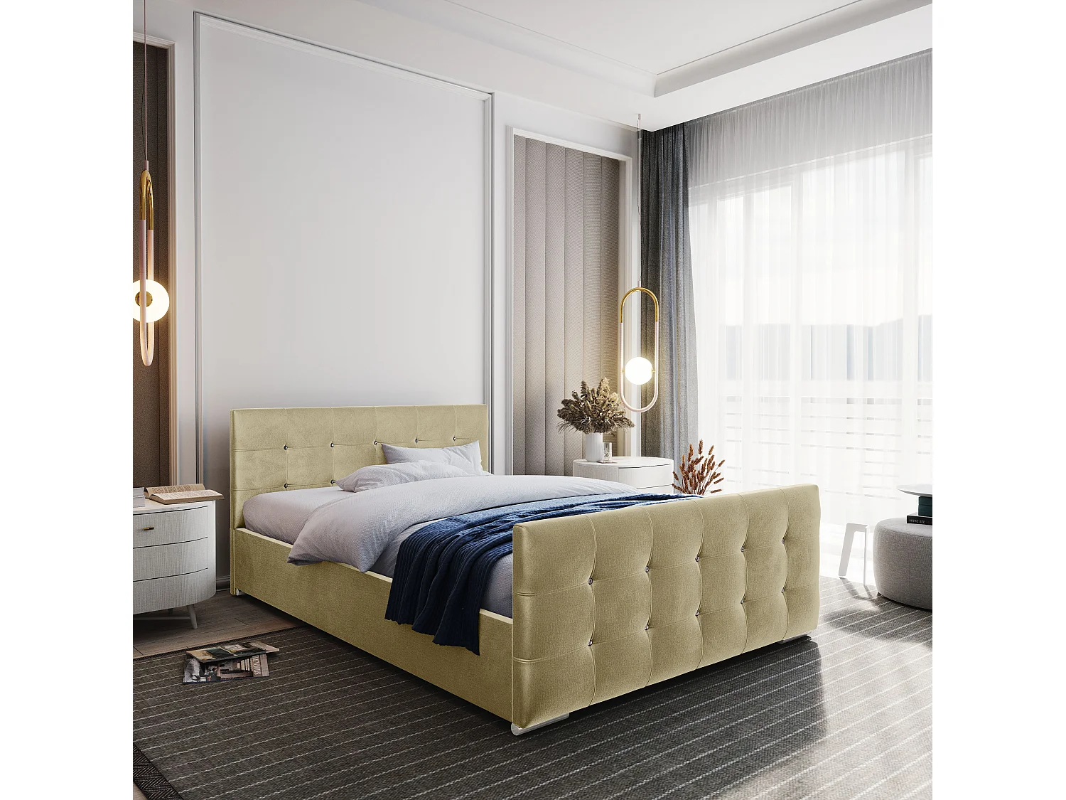 Bedante Polsterbett DAST 180x200cm, Bettkasten, Doppelbett, Bett, Bettkasten, Schlafzimmer, Stauraum, Polsterbett, Kontinentalbett, , Boxspringbett, Chrome