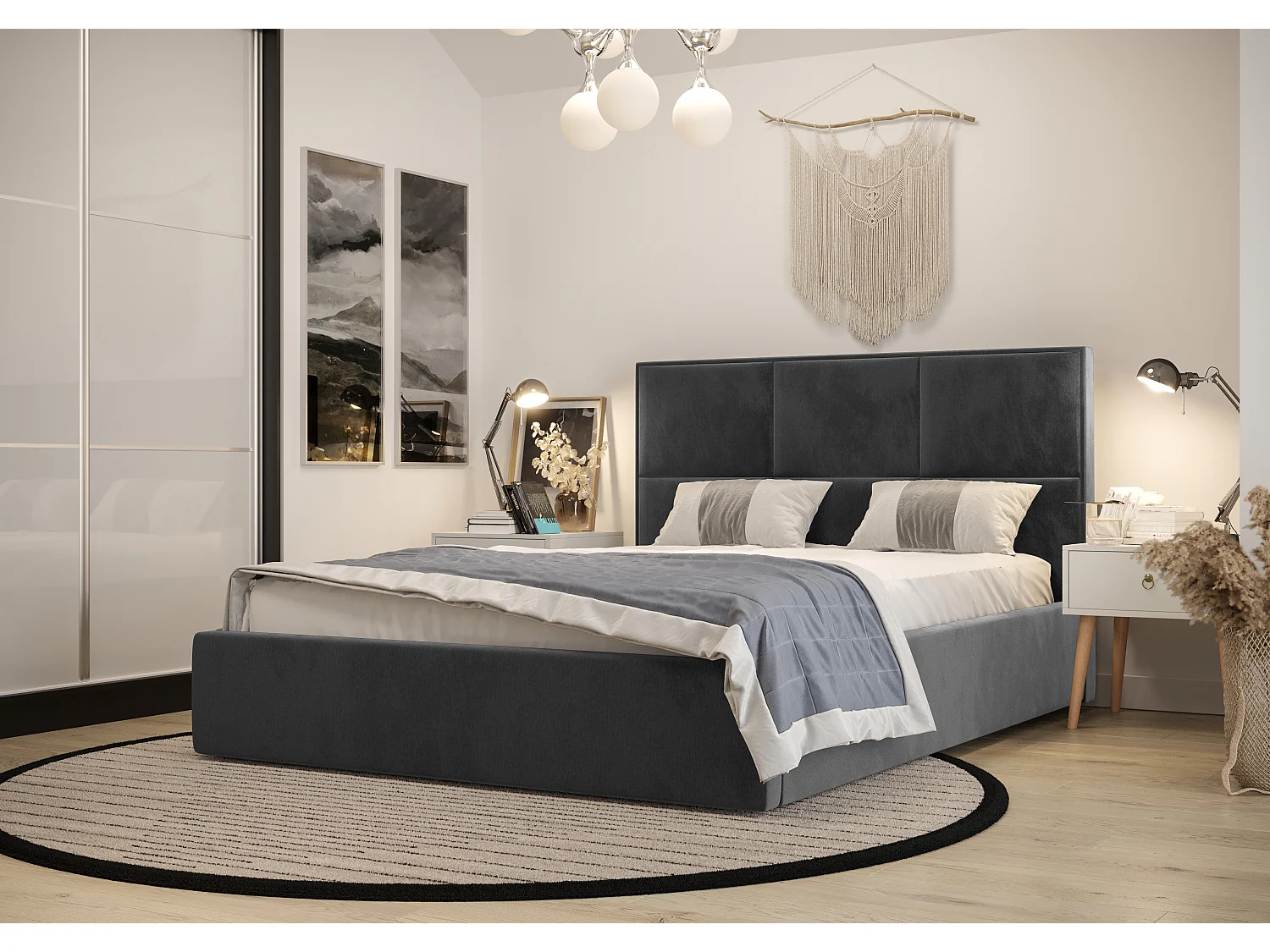 Bedante Polsterbett ELGA 180x200cm, Bettkasten, Doppelbett, Hotelbett, Matratze, Bettkasten, Schlafzimmer, Stauraum, Kontinentalbett, Boxspringbett