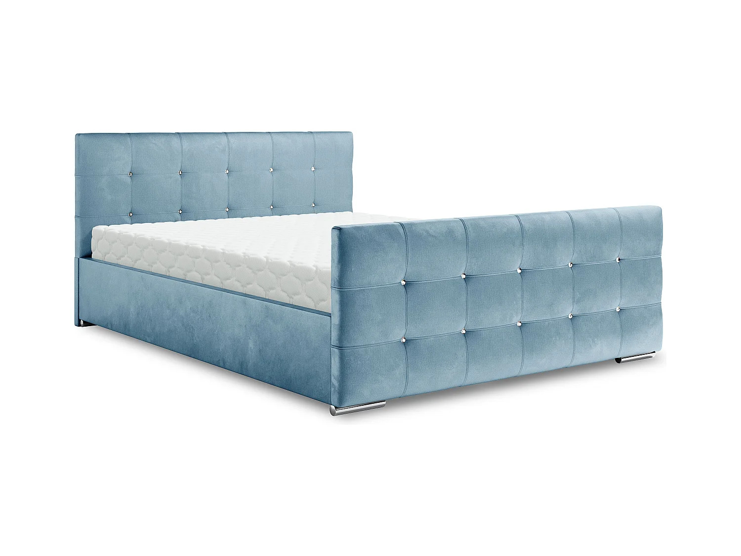 Bedante Polsterbett DAST 90x200cm, Bettkasten, Einzellbett, Bett, Bettkasten, Schlafzimmer, Stauraum, Kontinentalbett, Boxspringbett, Chrome