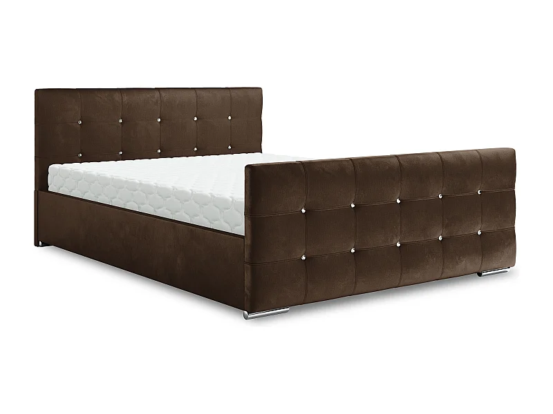 Bedante Polsterbett DAST 120x200cm, Bettkasten, Einzellbett, Bett, Bettkasten, Schlafzimmer, Stauraum, Kontinentalbett, Boxspringbett, Chrome