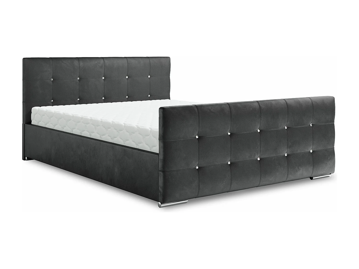 Bedante Polsterbett DAST 180x200cm, Bettkasten, Doppelbett, Bett, Bettkasten, Schlafzimmer, Stauraum, Polsterbett, Kontinentalbett, , Boxspringbett, Chrome