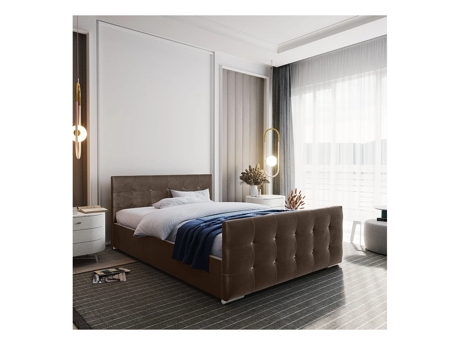 Bedante Polsterbett DAST 180x200cm, Bettkasten, Doppelbett, Bett, Bettkasten, Schlafzimmer, Stauraum, Polsterbett, Kontinentalbett, , Boxspringbett, Chrome