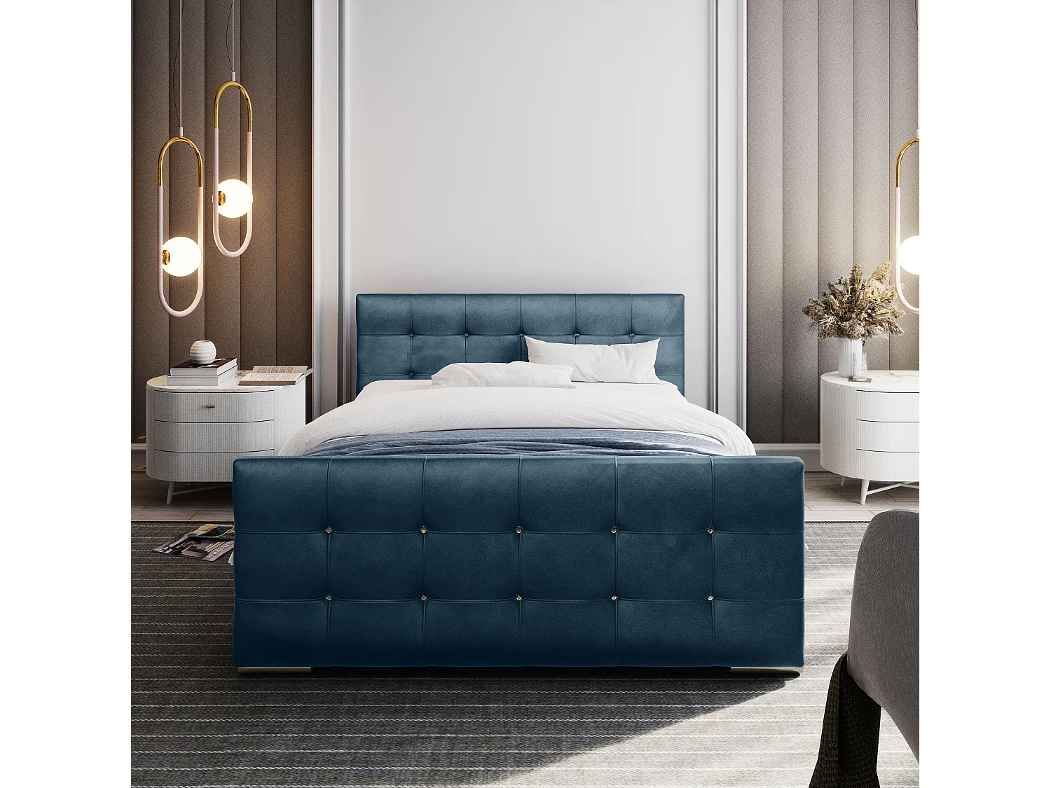 Bedante Polsterbett DAST 160x200cm, Bettkasten, Doppelbett, Bett, Bettkasten, Schlafzimmer, Stauraum, Polsterbett, Kontinentalbett, , Boxspringbett, Chrome