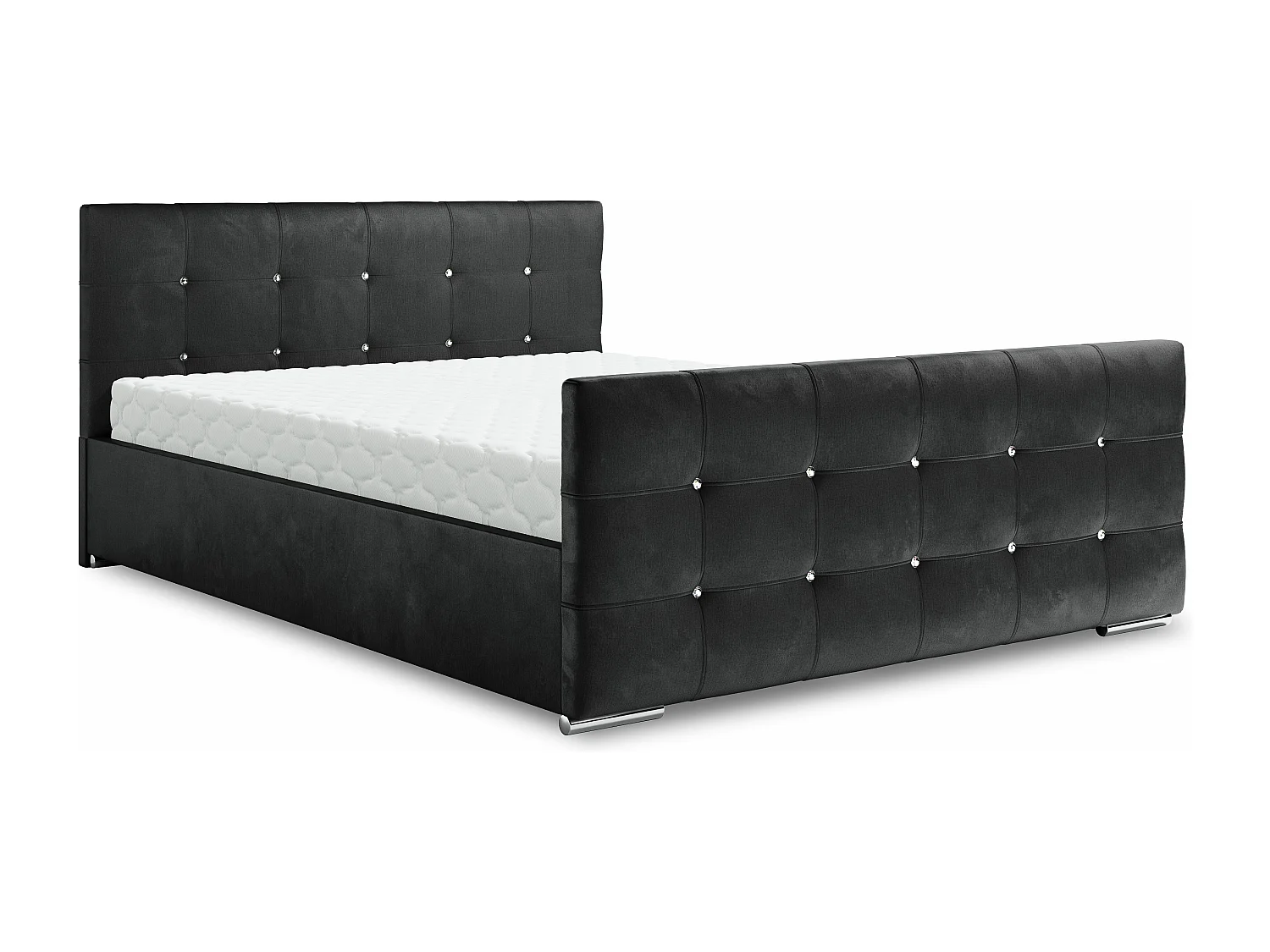 Bedante Polsterbett DAST 160x200cm, Bettkasten, Doppelbett, Bett, Bettkasten, Schlafzimmer, Stauraum, Polsterbett, Kontinentalbett, , Boxspringbett, Chrome