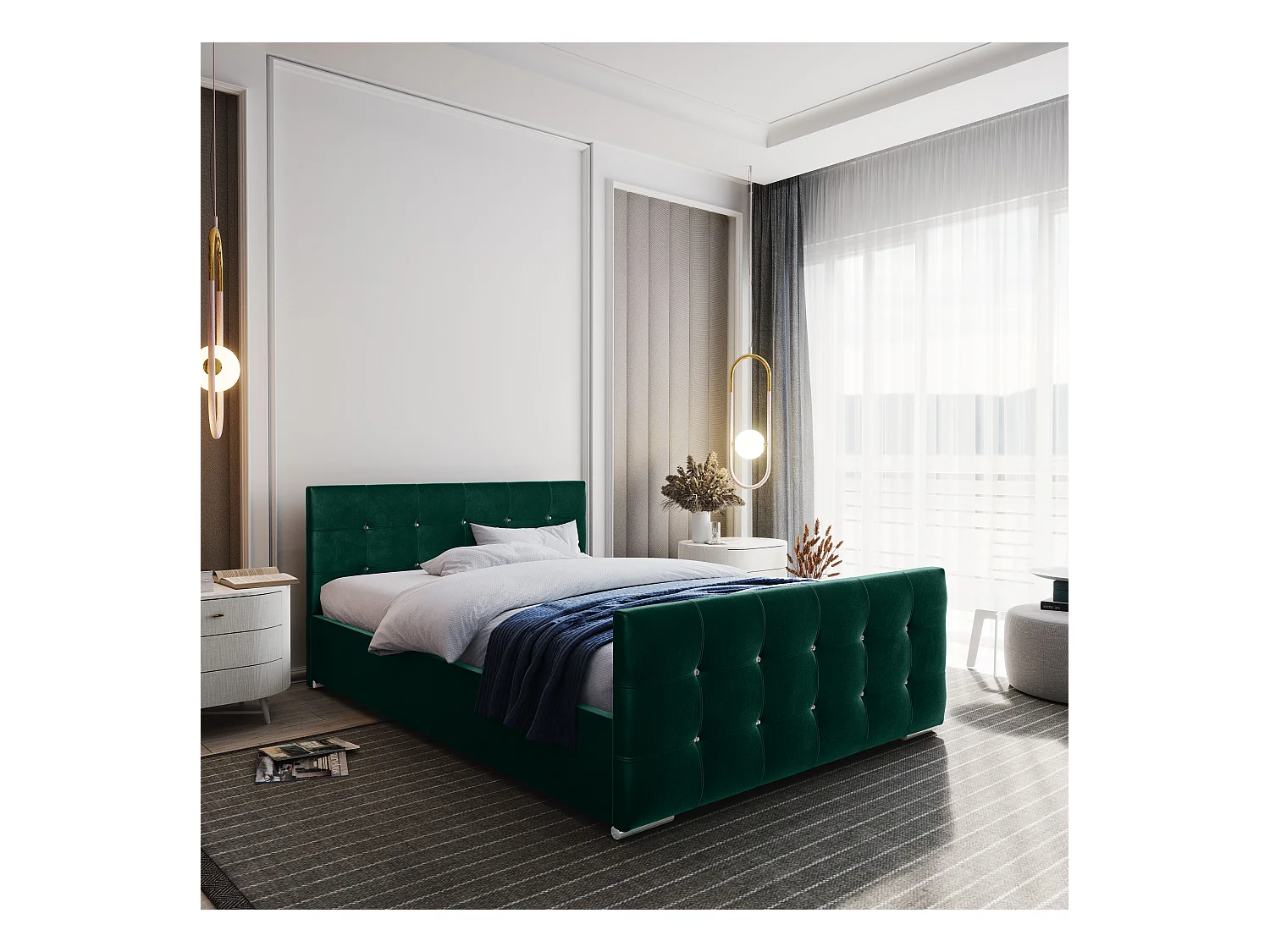 Bedante Polsterbett DAST 120x200cm, Bettkasten, Einzellbett, Bett, Bettkasten, Schlafzimmer, Stauraum, Kontinentalbett, Boxspringbett, Chrome