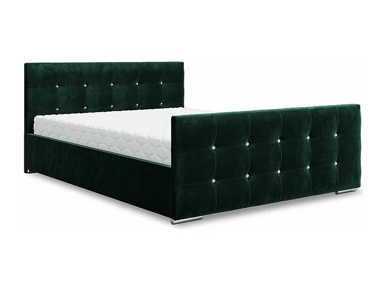 Bedante Polsterbett DAST 120x200cm, Bettkasten, Einzellbett, Bett, Bettkasten, Schlafzimmer, Stauraum, Kontinentalbett, Boxspringbett, Chrome