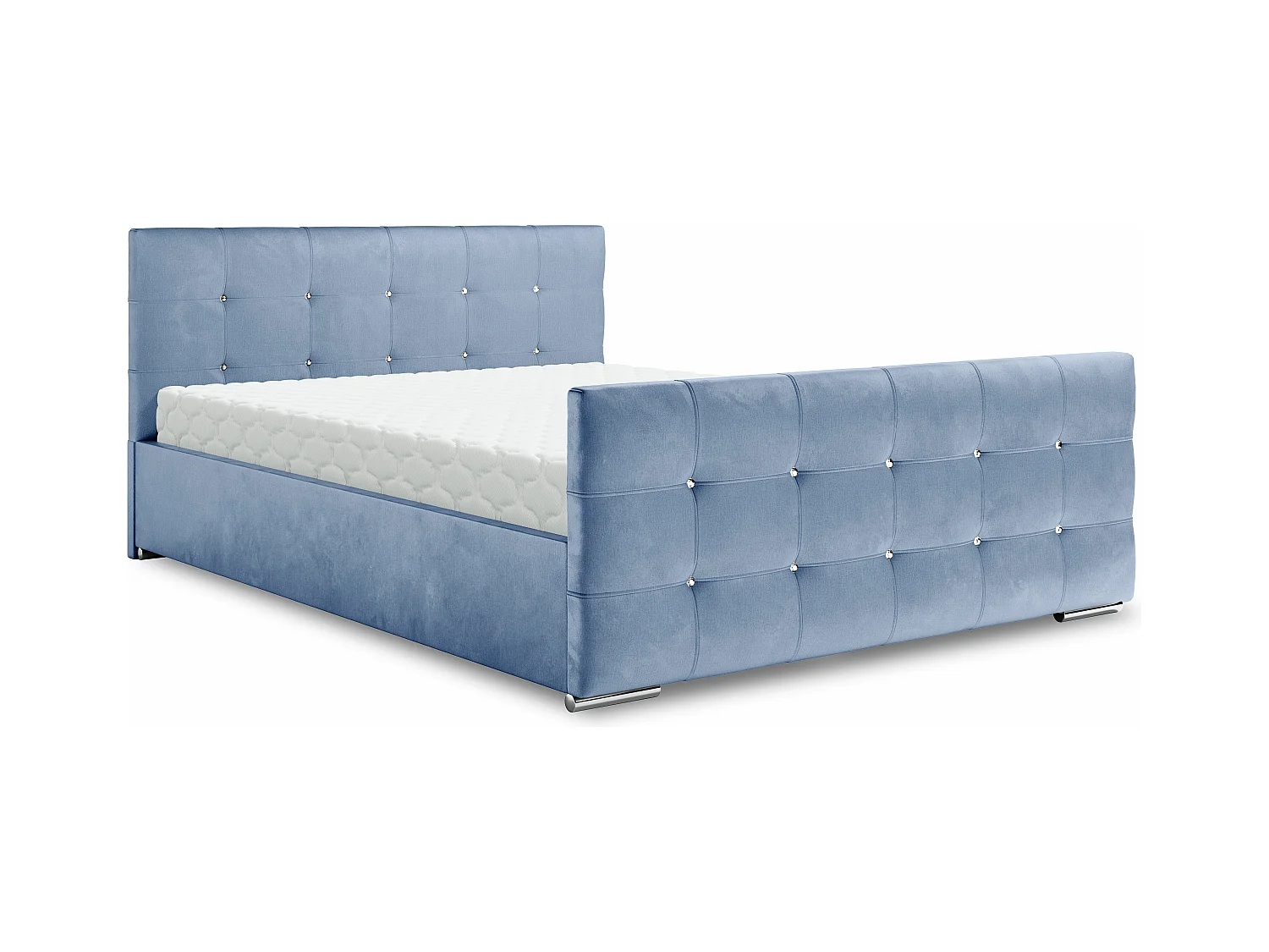 Bedante Polsterbett DAST 90x200cm, Bettkasten, Einzellbett, Bett, Bettkasten, Schlafzimmer, Stauraum, Kontinentalbett, Boxspringbett, Chrome