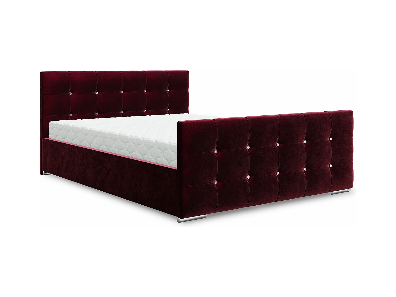 Bedante Polsterbett DAST 90x200cm, Bettkasten, Einzellbett, Bett, Bettkasten, Schlafzimmer, Stauraum, Kontinentalbett, Boxspringbett, Chrome