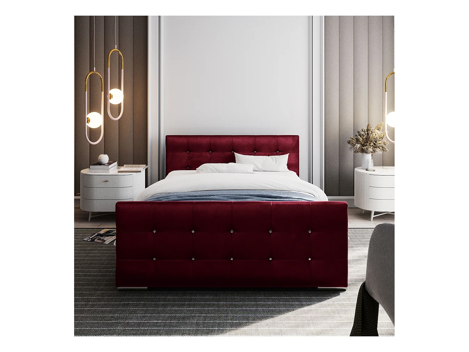 Bedante Polsterbett DAST 90x200cm, Bettkasten, Einzellbett, Bett, Bettkasten, Schlafzimmer, Stauraum, Kontinentalbett, Boxspringbett, Chrome