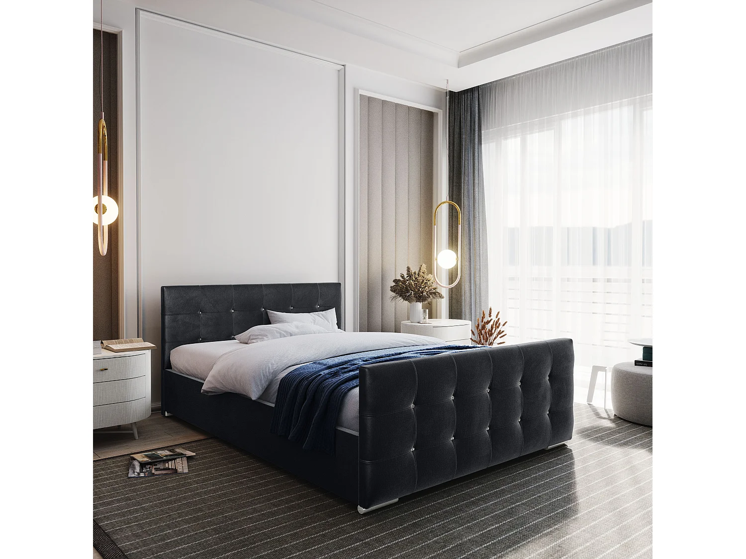 Bedante Polsterbett DAST 140x200cm, Bettkasten, Doppelbett, Bett, Bettkasten, Schlafzimmer, Stauraum, Polsterbett, Kontinentalbett, , Boxspringbett, Chrome