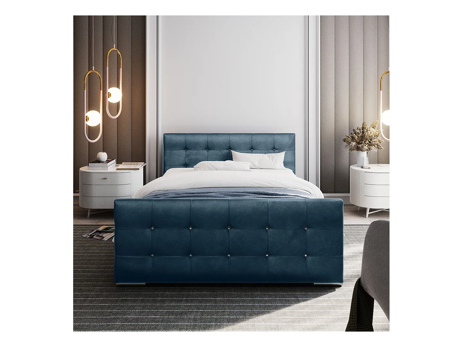 Bedante Polsterbett DAST 180x200cm, Bettkasten, Doppelbett, Bett, Bettkasten, Schlafzimmer, Stauraum, Polsterbett, Kontinentalbett, , Boxspringbett, Chrome