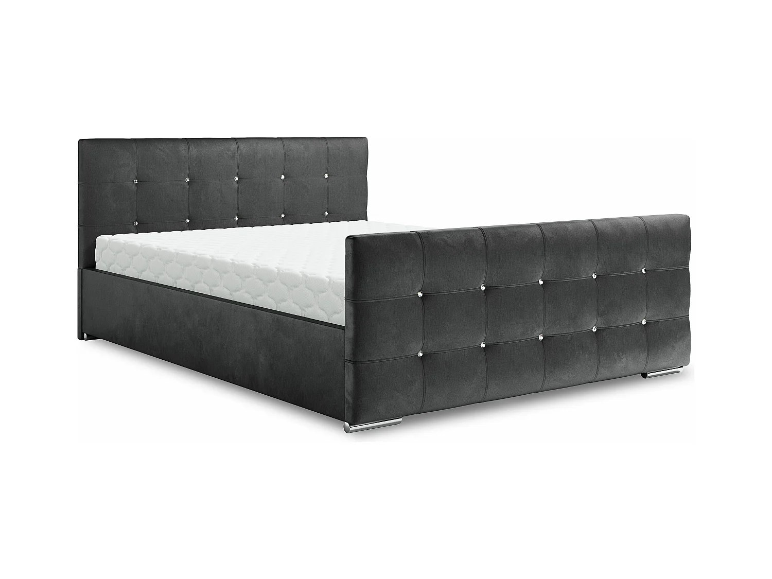 Bedante Polsterbett DAST 140x200cm, Bettkasten, Doppelbett, Bett, Bettkasten, Schlafzimmer, Stauraum, Polsterbett, Kontinentalbett, , Boxspringbett, Chrome